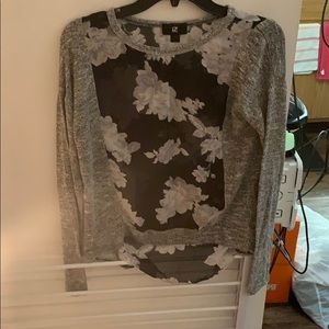 Floral see-through sweater